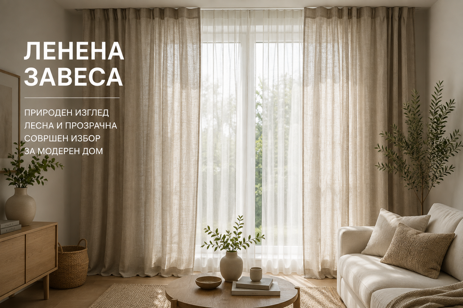 Lenena zavesa za moderen dom – DetaTeks